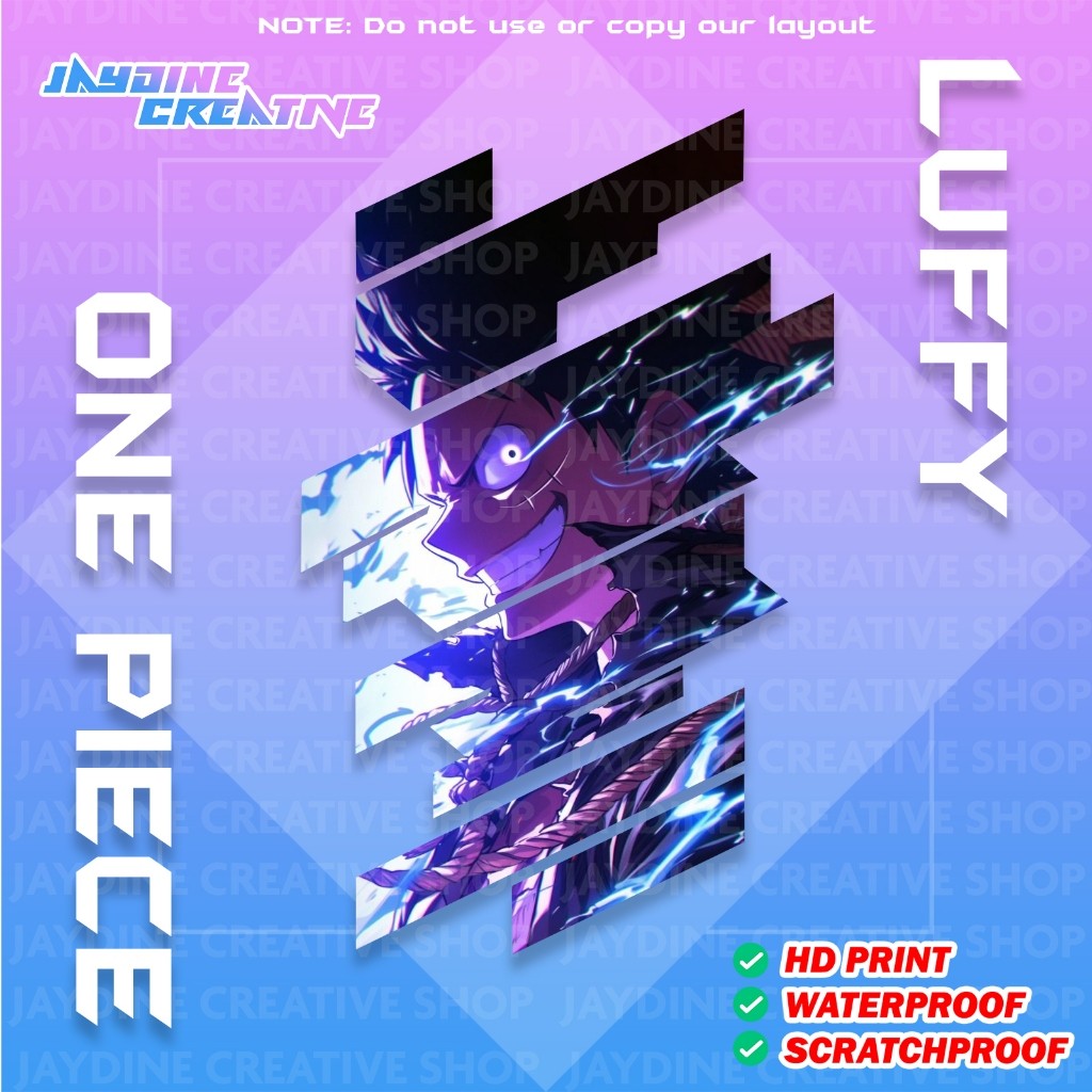 All Anime Stripe Design Sticker Indoor Outdoor Vinyl Sticker, Waterproof & Non-Faded