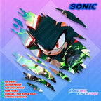 Sonic Scratch Design Sticker, Indoor Outdoor Vinyl Sticker, Waterproof & Non-Faded