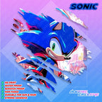 Sonic Scratch Design Sticker, Indoor Outdoor Vinyl Sticker, Waterproof & Non-Faded