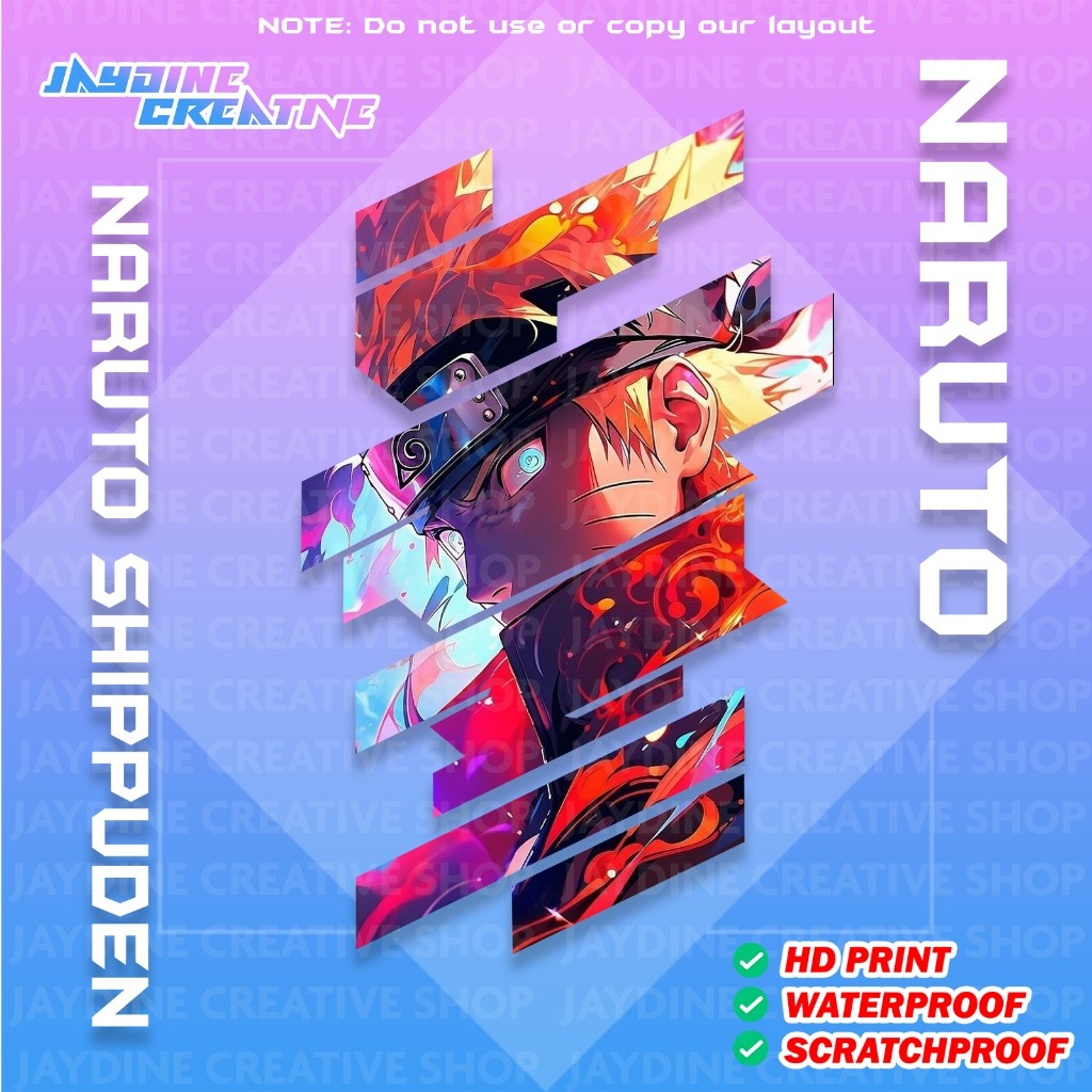 All Anime Stripe Design Sticker Indoor Outdoor Vinyl Sticker, Waterproof & Non-Faded