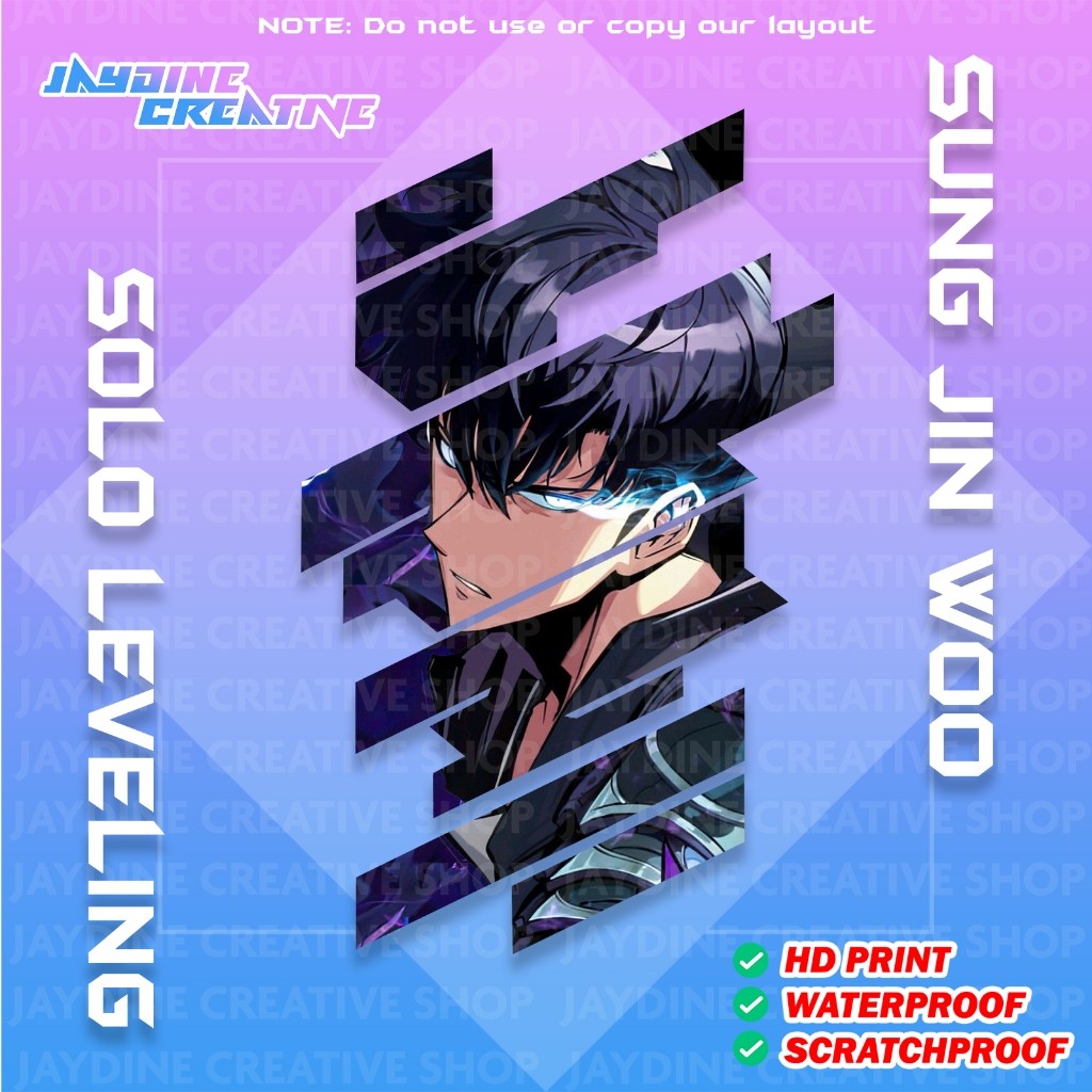 All Anime Stripe Design Sticker Indoor Outdoor Vinyl Sticker, Waterproof & Non-Faded
