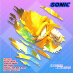 Sonic Scratch Design Sticker, Indoor Outdoor Vinyl Sticker, Waterproof & Non-Faded