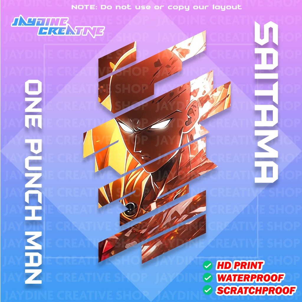 All Anime Stripe Design Sticker Indoor Outdoor Vinyl Sticker, Waterproof & Non-Faded