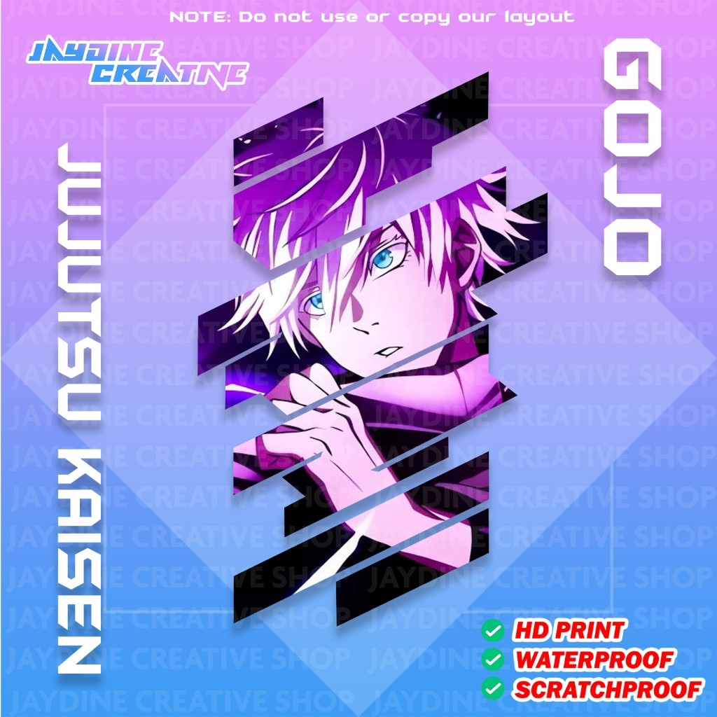All Anime Stripe Design Sticker Indoor Outdoor Vinyl Sticker, Waterproof & Non-Faded