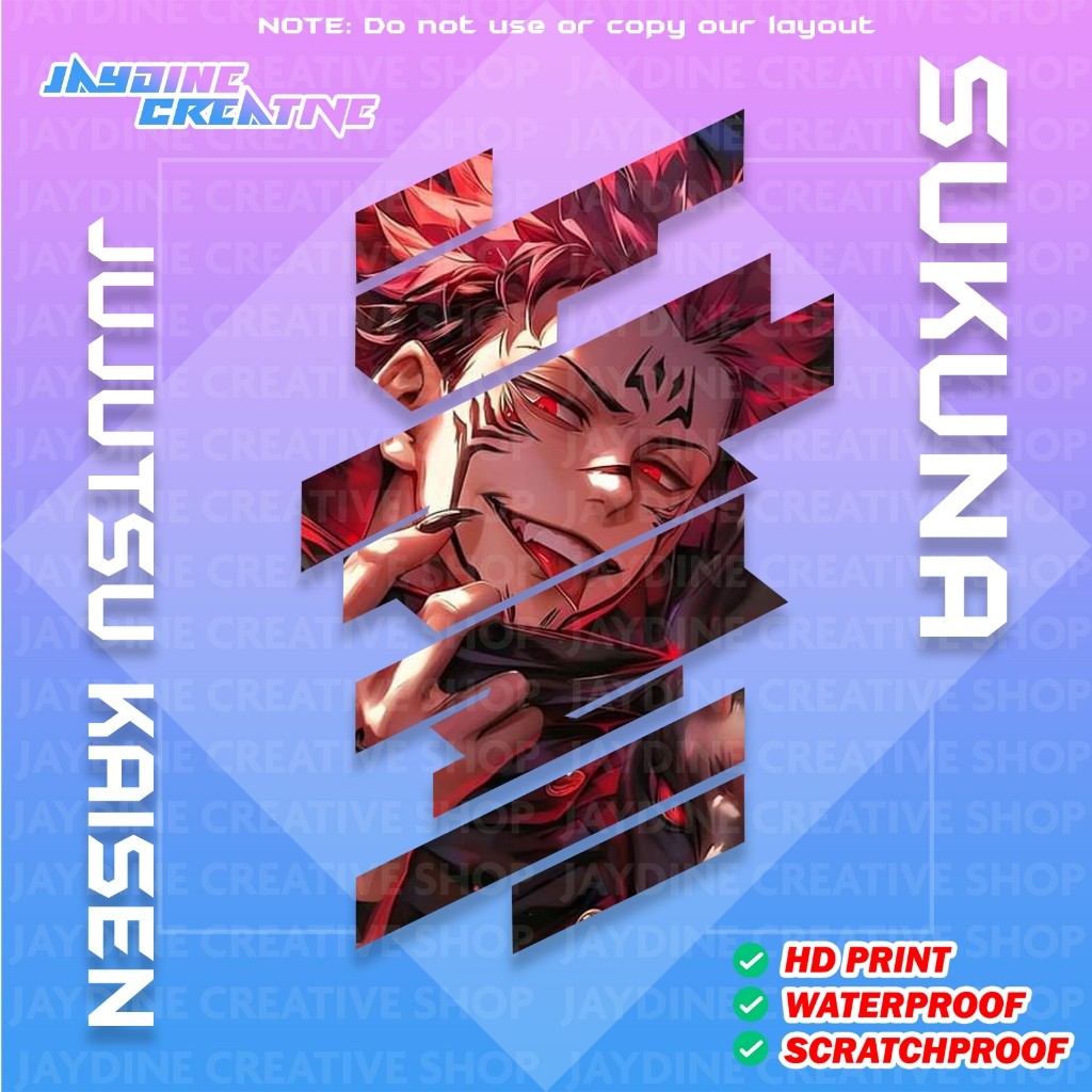 All Anime Stripe Design Sticker Indoor Outdoor Vinyl Sticker, Waterproof & Non-Faded