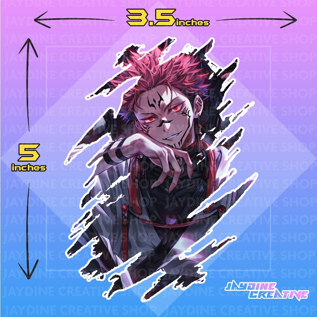 Popular Anime Scratch Design Sticker version 2, Indoor Outdoor Vinyl Sticker, Waterproof & Non-Faded
