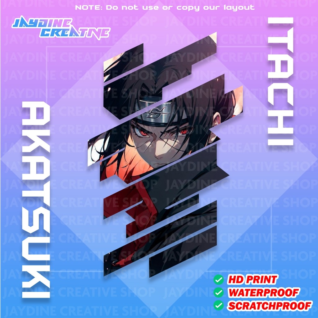 All Anime Stripe Design Sticker Indoor Outdoor Vinyl Sticker, Waterproof & Non-Faded