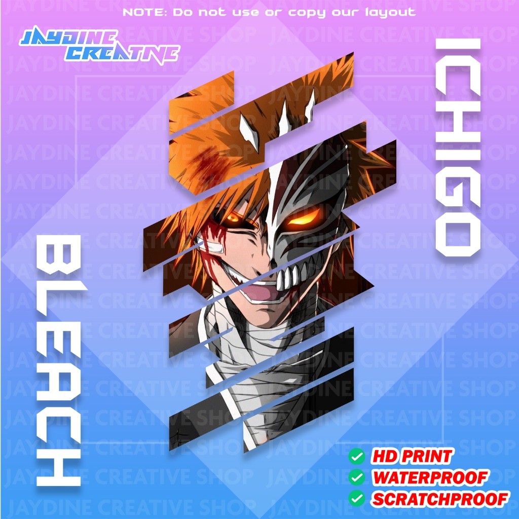 All Anime Stripe Design Sticker Indoor Outdoor Vinyl Sticker, Waterproof & Non-Faded