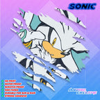 Sonic Scratch Design Sticker, Indoor Outdoor Vinyl Sticker, Waterproof & Non-Faded