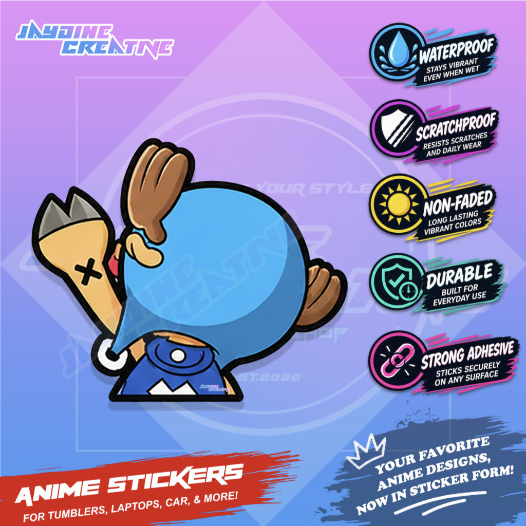 One Piece Nakama Fist Up Waterproof Sticker Anime Inspired Sticker
