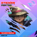 One Piece Inspired Crew Scratch Design Sticker Indoor Outdoor Vinyl Sticker, Waterproof & Non-Faded