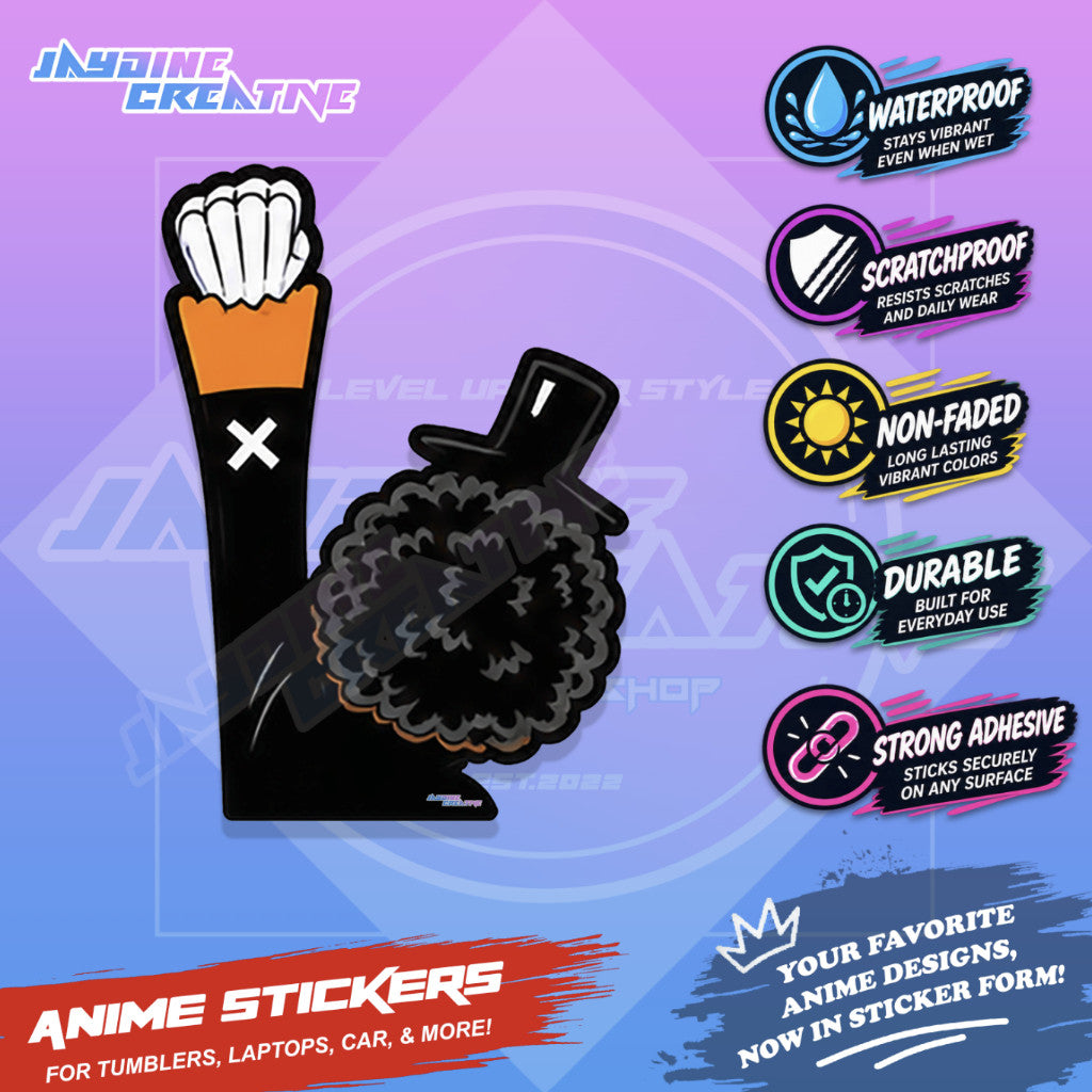 One Piece Nakama Fist Up Waterproof Sticker Anime Inspired Sticker