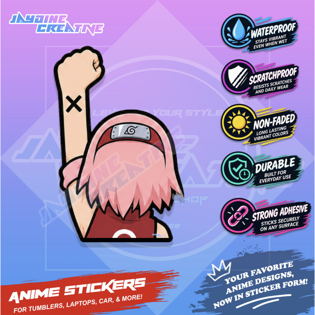 Naruto Nakama Fist Up Waterproof Sticker Anime Inspired Sticker