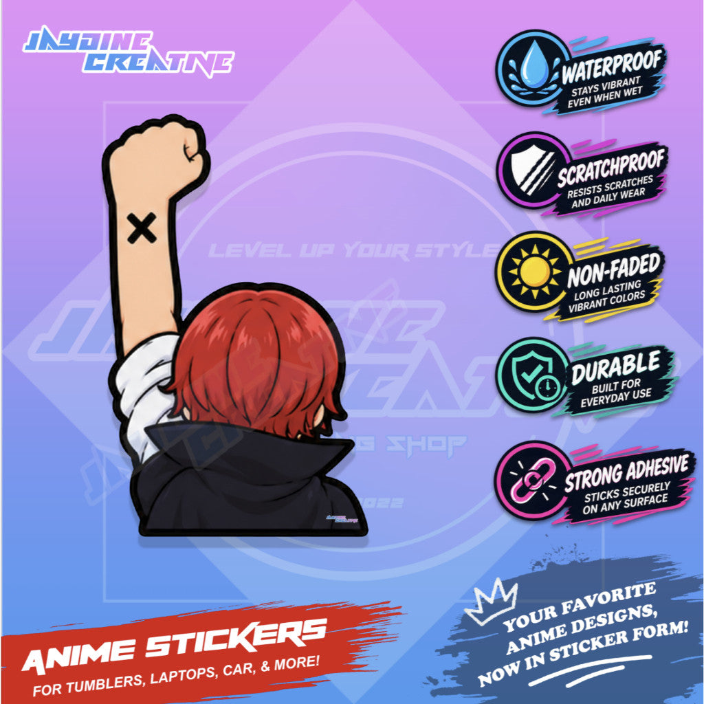 One Piece Nakama Fist Up Waterproof Sticker Anime Inspired Sticker
