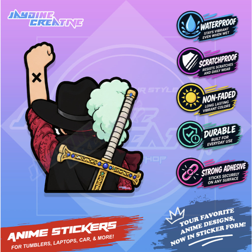 One Piece Nakama Fist Up Waterproof Sticker Anime Inspired Sticker