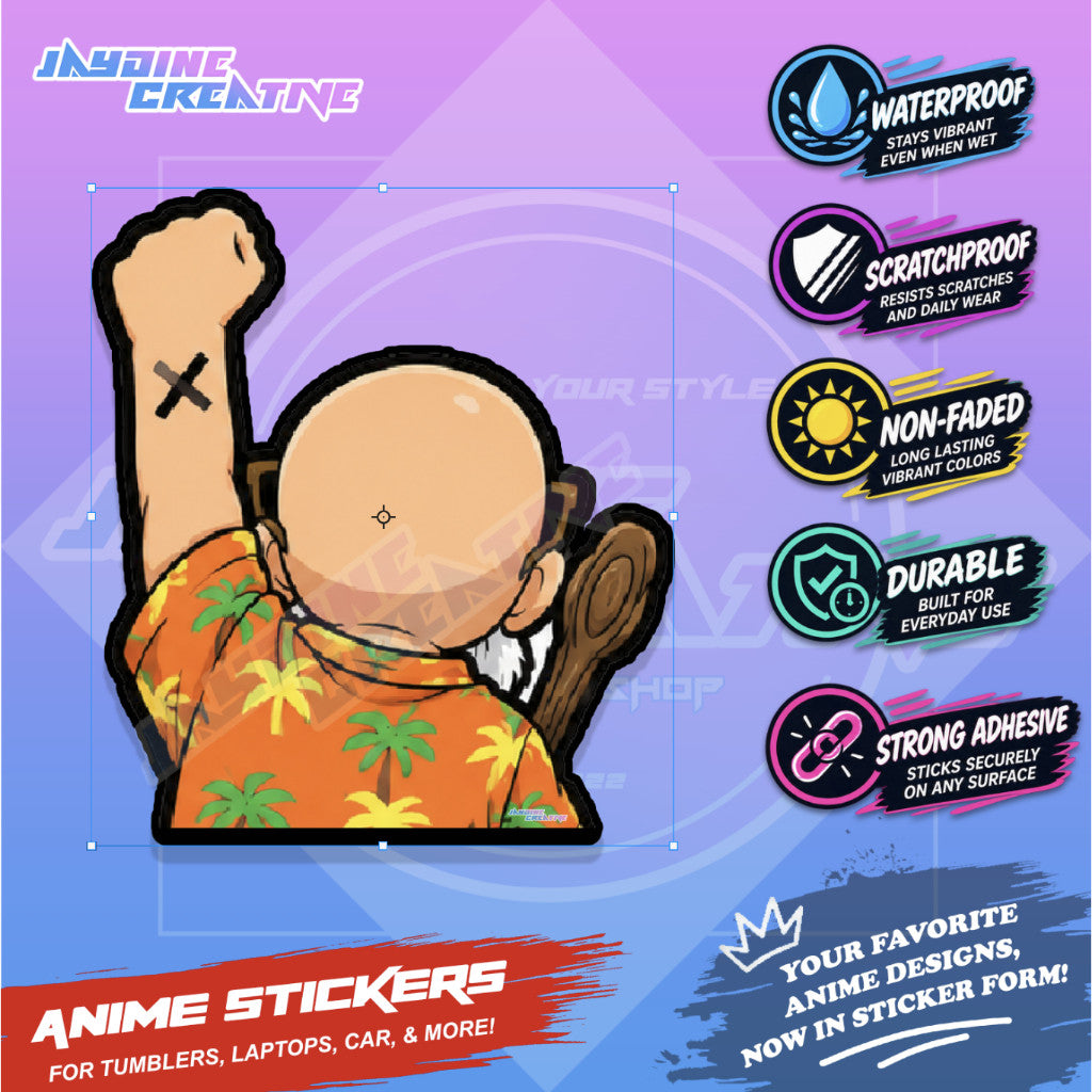 Dragonball Nakama Fist Up Waterproof Sticker Anime Inspired Sticker