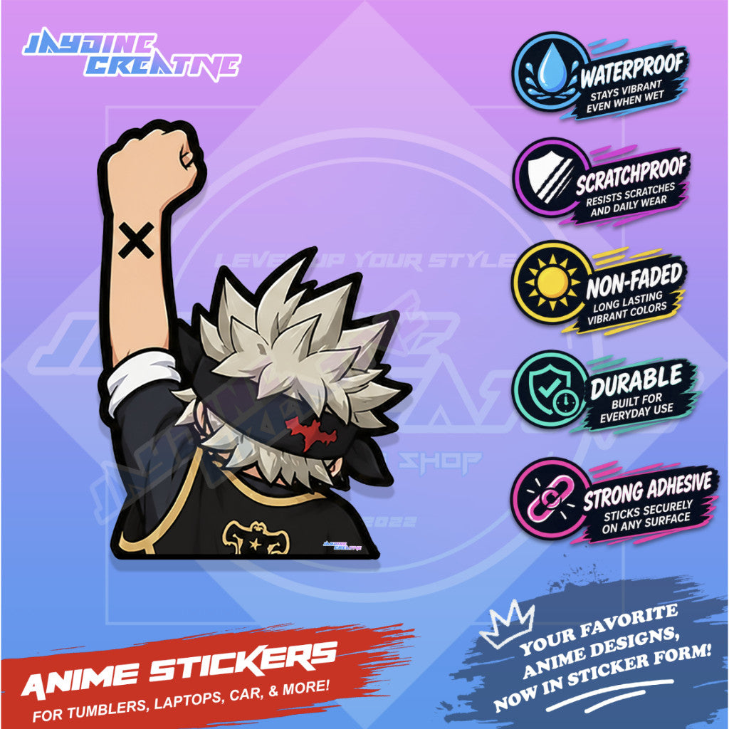 Black Clover Nakama Fist Up Waterproof Sticker Anime Inspired Sticker