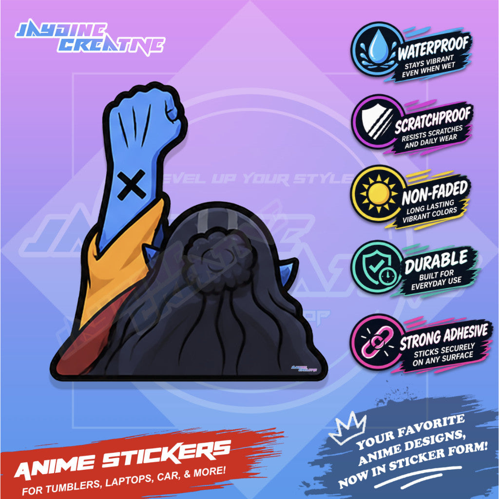 One Piece Nakama Fist Up Waterproof Sticker Anime Inspired Sticker