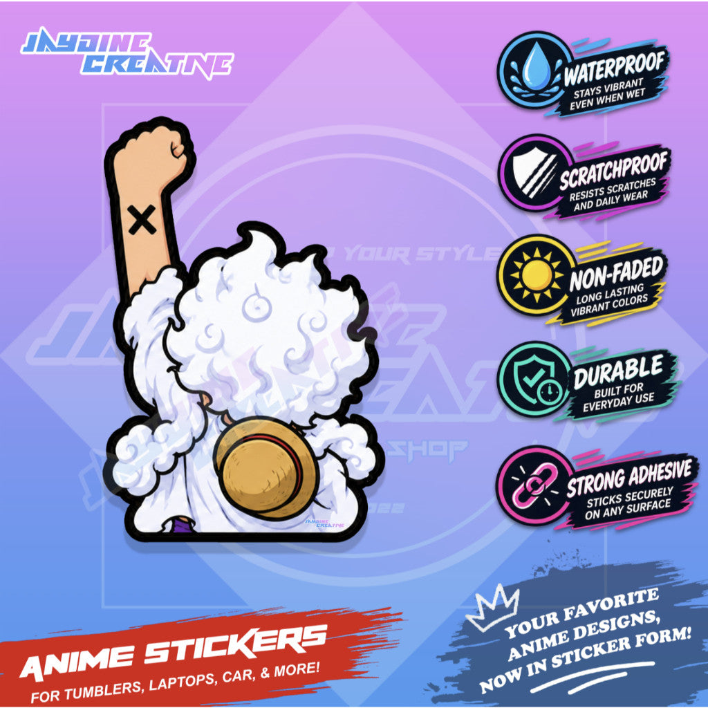 One Piece Nakama Fist Up Waterproof Sticker Anime Inspired Sticker