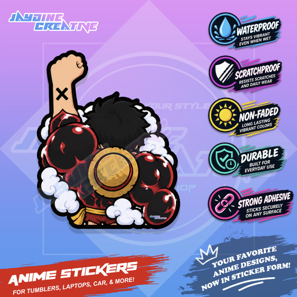 One Piece Nakama Fist Up Waterproof Sticker Anime Inspired Sticker