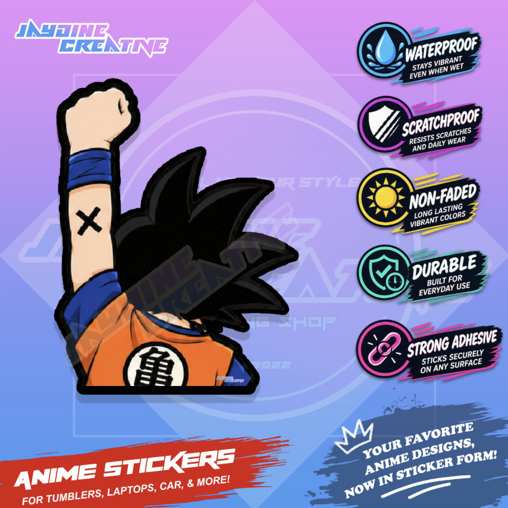 Dragonball Nakama Fist Up Waterproof Sticker Anime Inspired Sticker