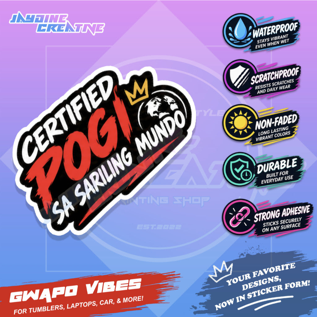 Random Motorcycle Sticker Gwapo Vibes Vinyl Waterproof for Car, Laptops, Tumbler