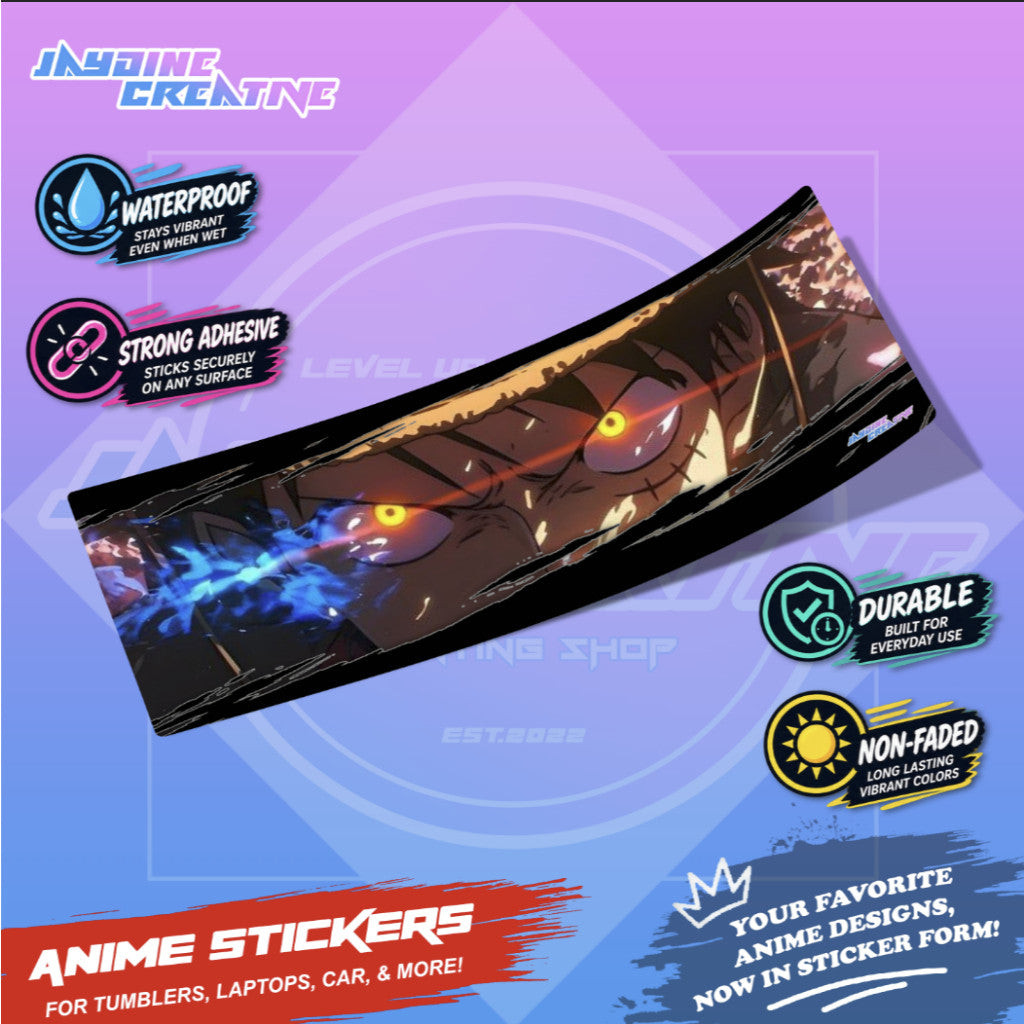 One Piece Slap Design Anime Sticker Waterproof Strong Adhesive for Tumblers Laptops Car