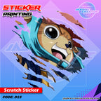 One Piece Inspired Scratch Design Sticker, Indoor Outdoor Vinyl Sticker, Waterproof & Non-Faded