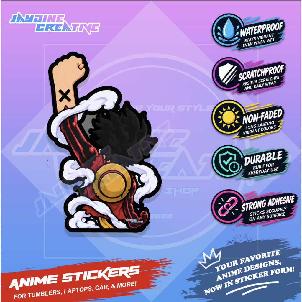 One Piece Nakama Fist Up Waterproof Sticker Anime Inspired Sticker
