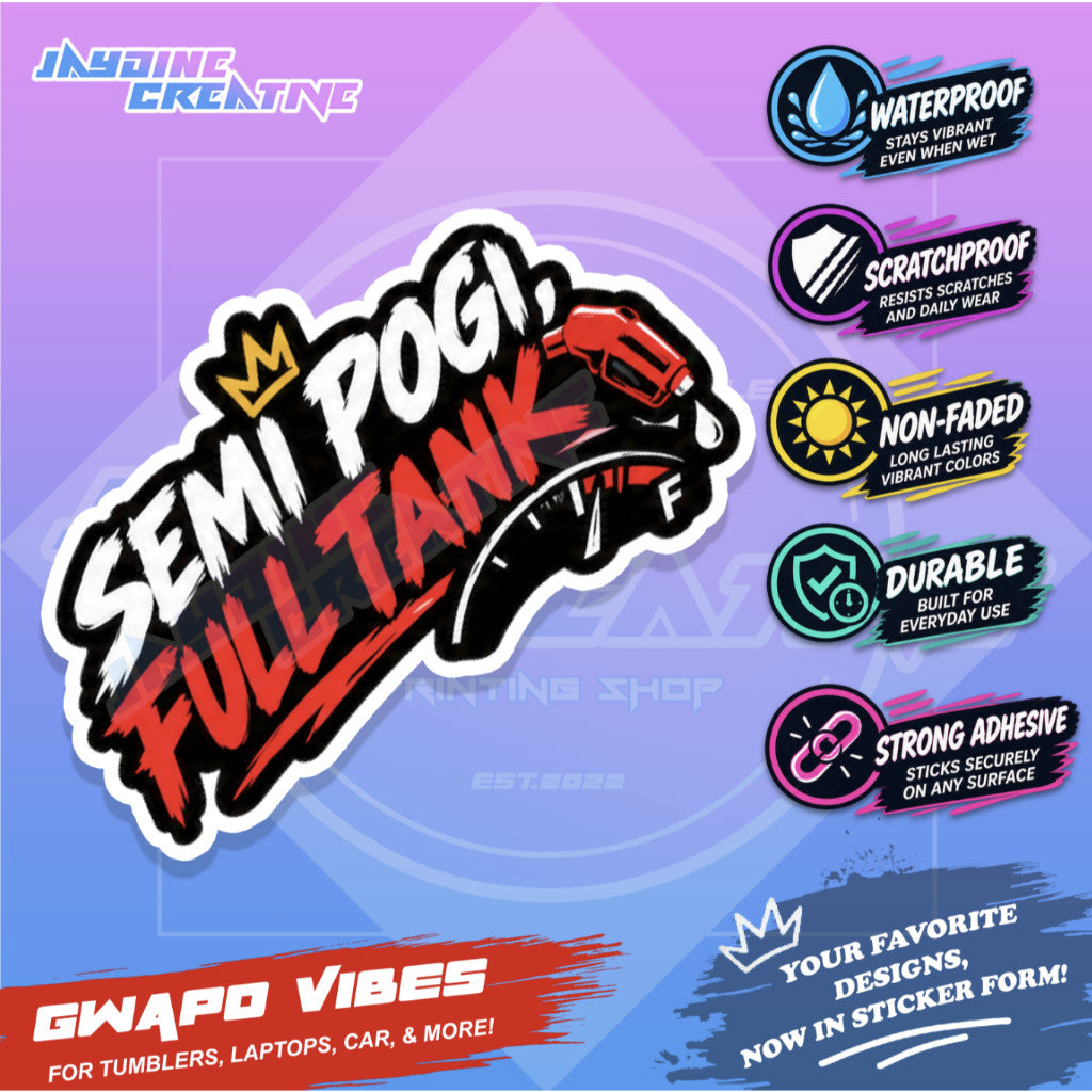 Random Motorcycle Sticker Gwapo Vibes Vinyl Waterproof for Car, Laptops, Tumbler