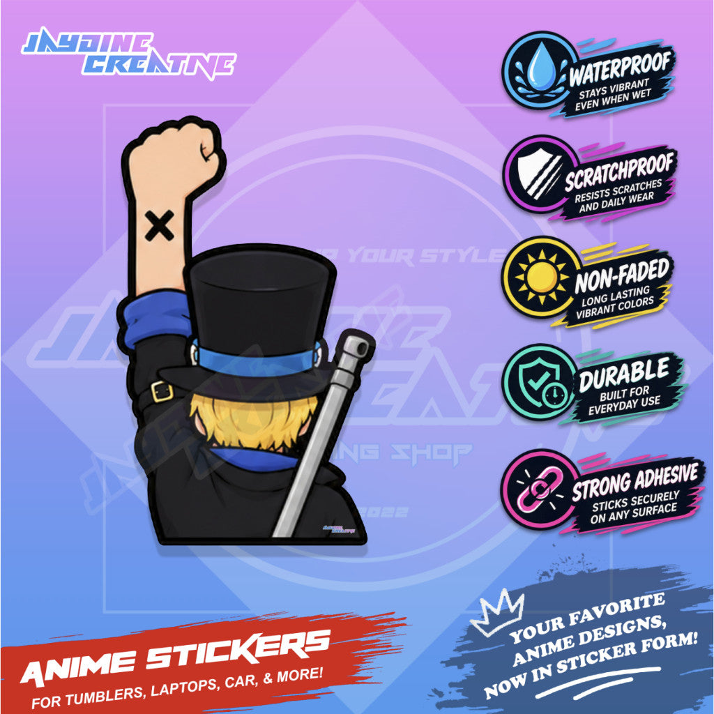 One Piece Nakama Fist Up Waterproof Sticker Anime Inspired Sticker