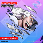 One Piece Inspired Scratch Design Sticker, Indoor Outdoor Vinyl Sticker, Waterproof & Non-Faded
