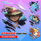 One Piece Inspired Crew Scratch Design Sticker Indoor Outdoor Vinyl Sticker, Waterproof & Non-Faded
