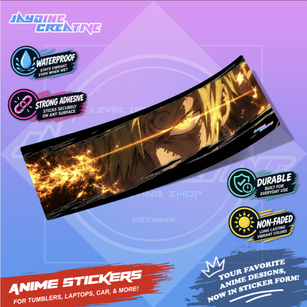 One Piece Slap Design Anime Sticker Waterproof Strong Adhesive for Tumblers Laptops Car