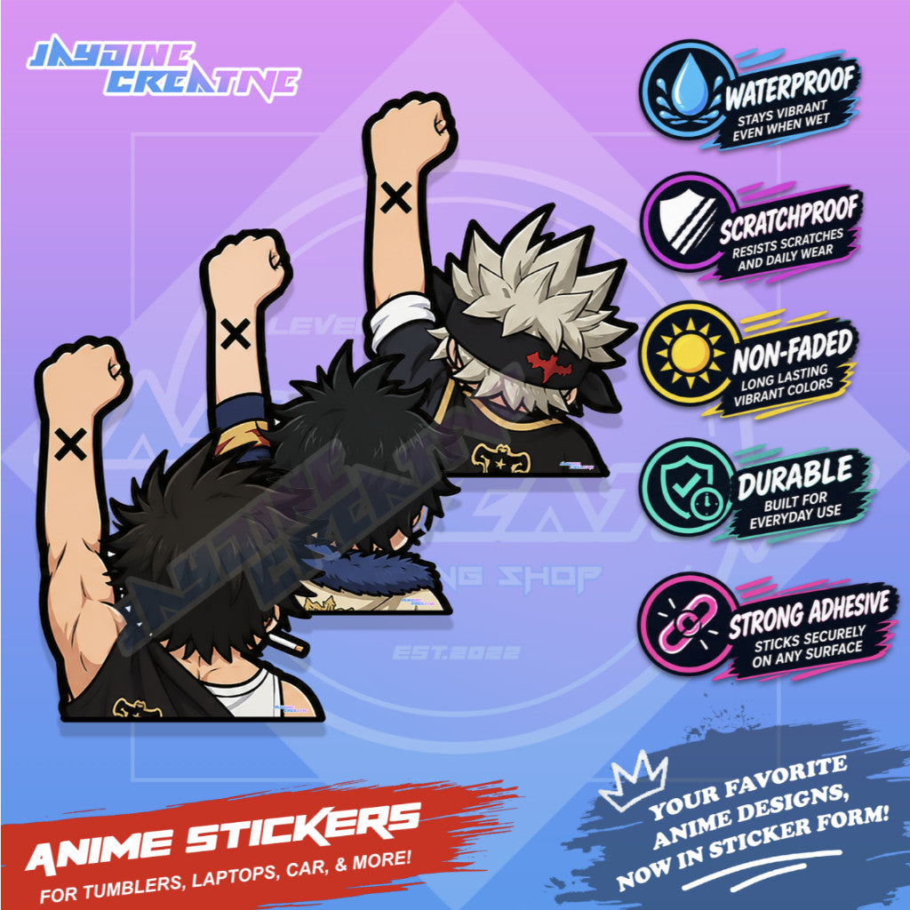 Black Clover Nakama Fist Up Waterproof Sticker Anime Inspired Sticker