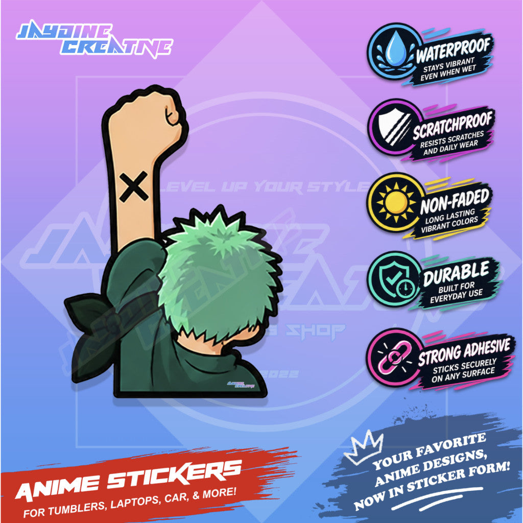 One Piece Nakama Fist Up Waterproof Sticker Anime Inspired Sticker