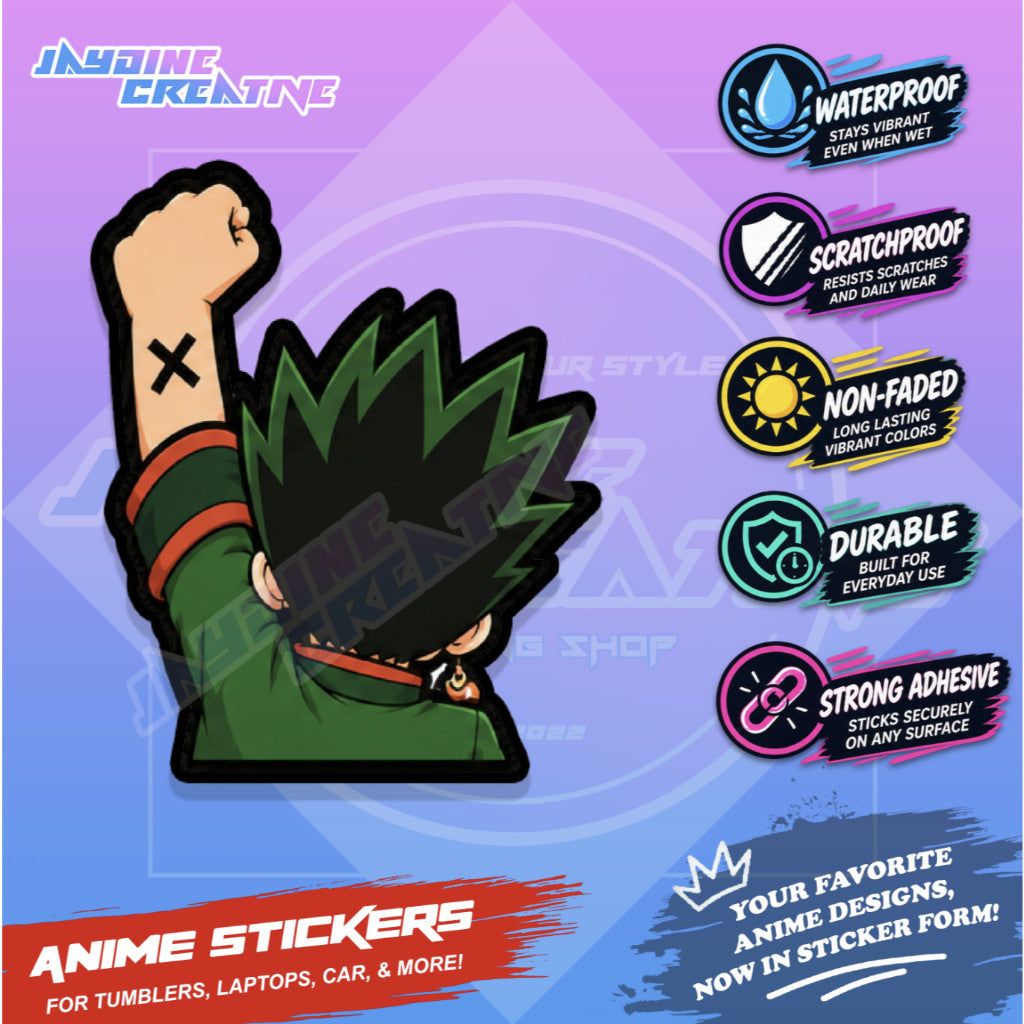 Hunter x Hunter Nakama Fist Up Waterproof Sticker Anime Inspired Sticker