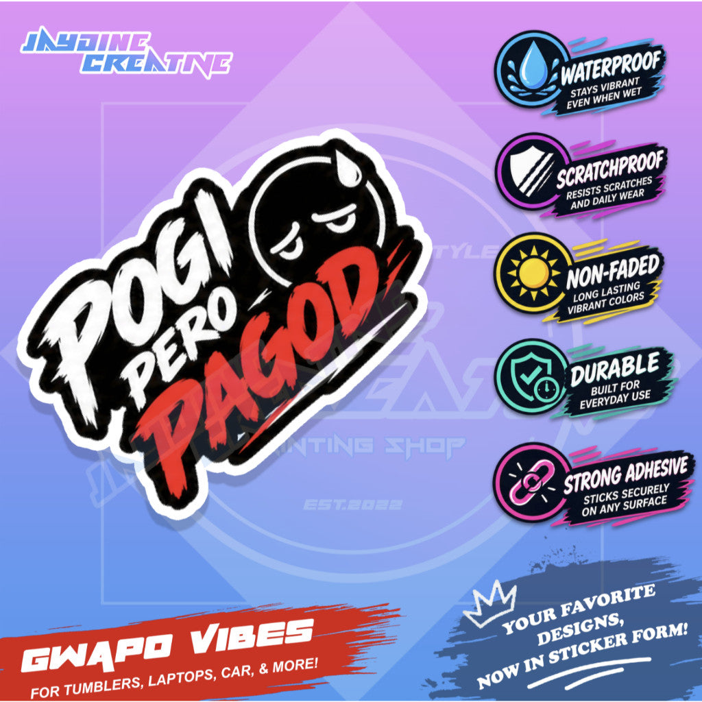 Random Motorcycle Sticker Gwapo Vibes Vinyl Waterproof for Car, Laptops, Tumbler
