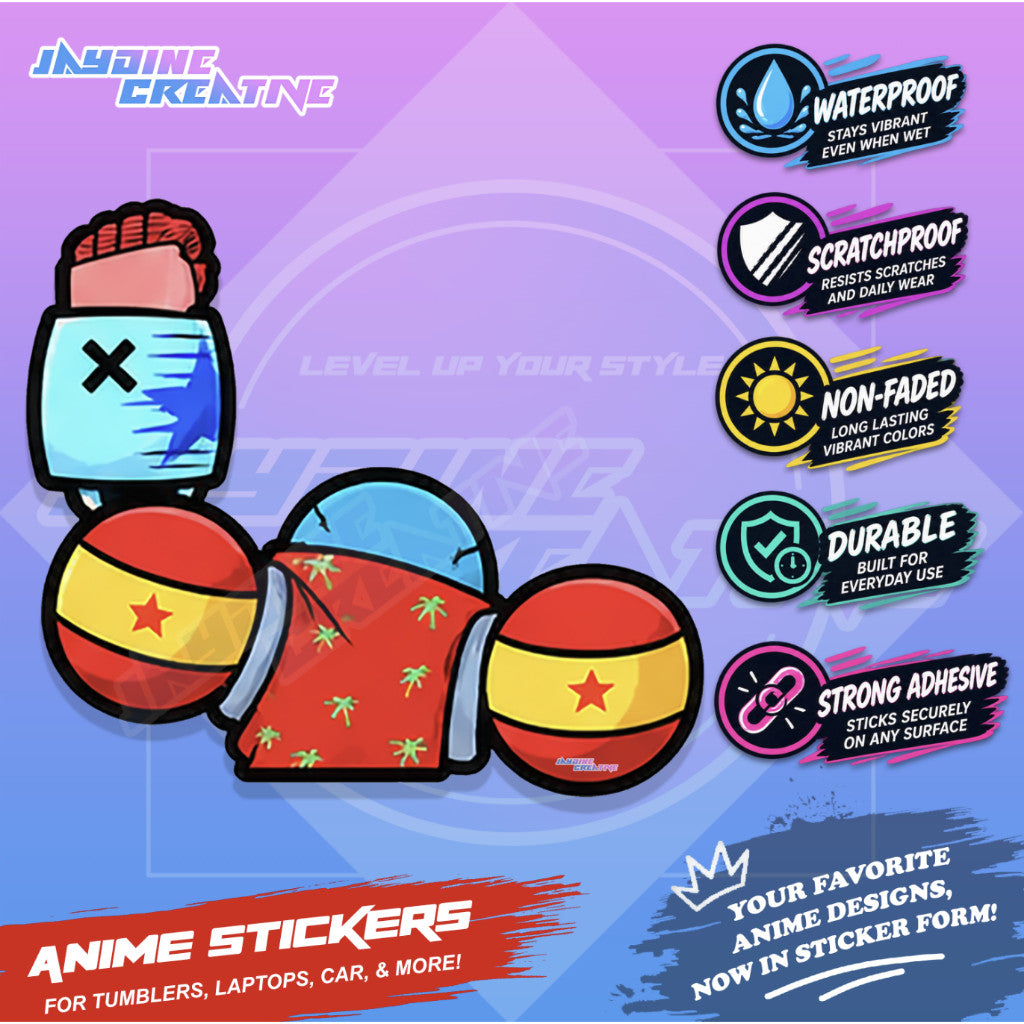 One Piece Nakama Fist Up Waterproof Sticker Anime Inspired Sticker