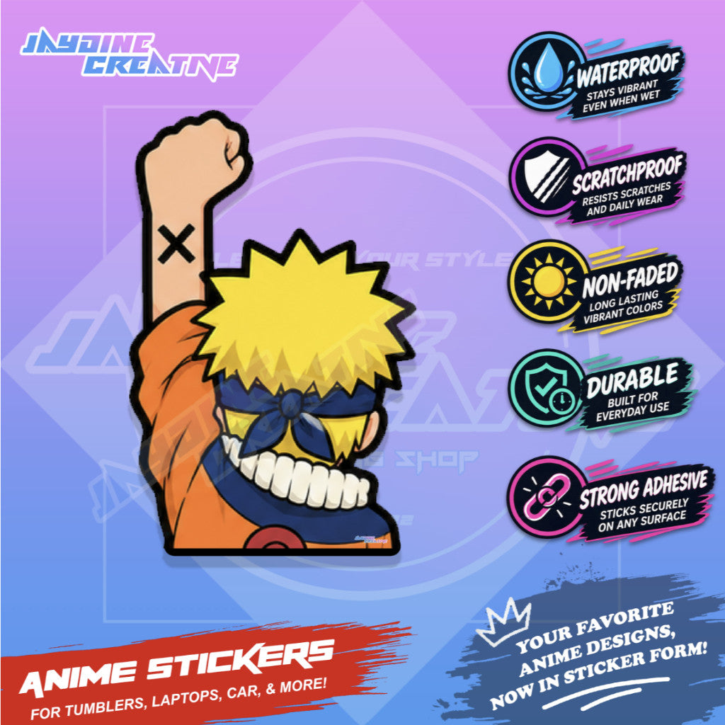 Naruto Nakama Fist Up Waterproof Sticker Anime Inspired Sticker