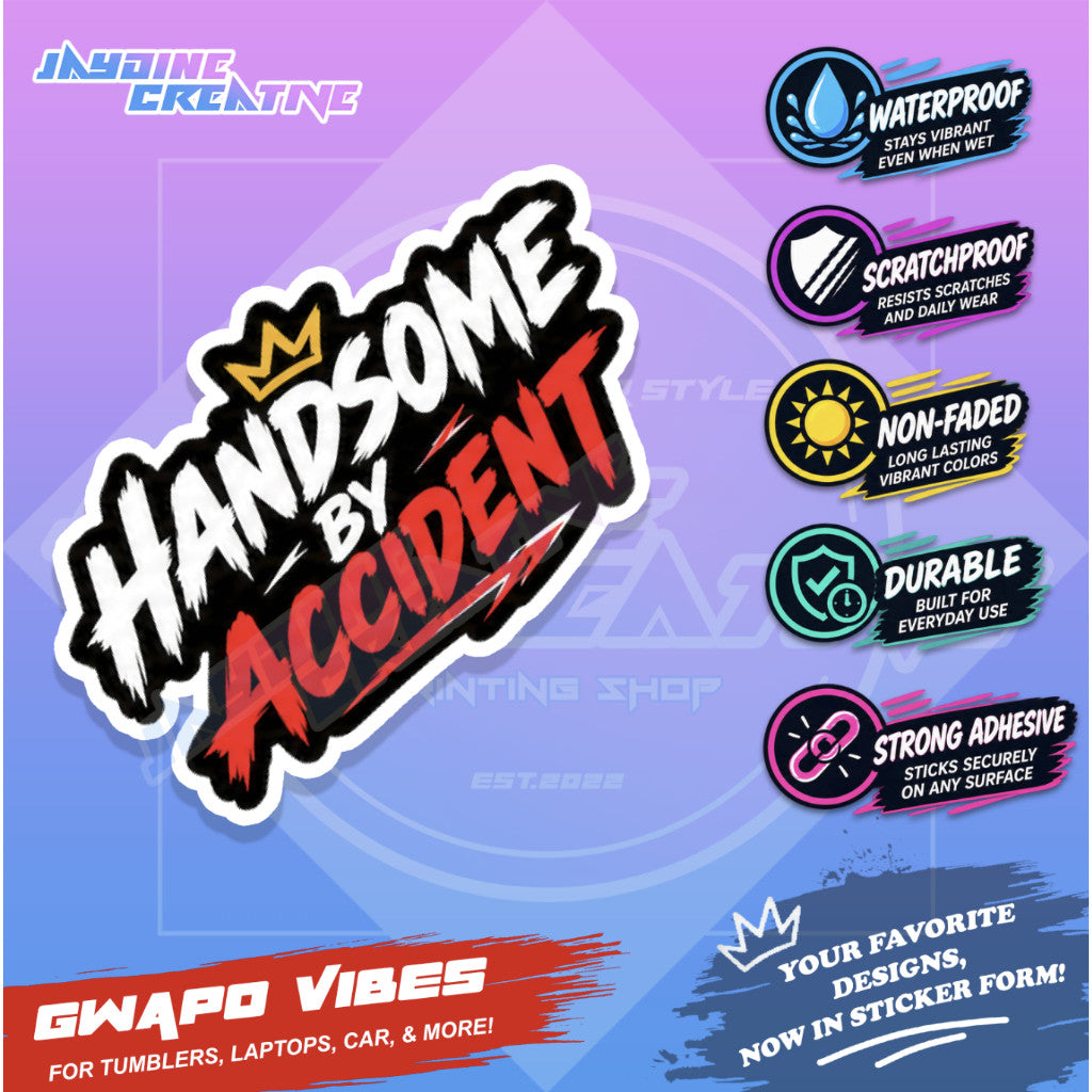 Random Motorcycle Sticker Gwapo Vibes Vinyl Waterproof for Car, Laptops, Tumbler