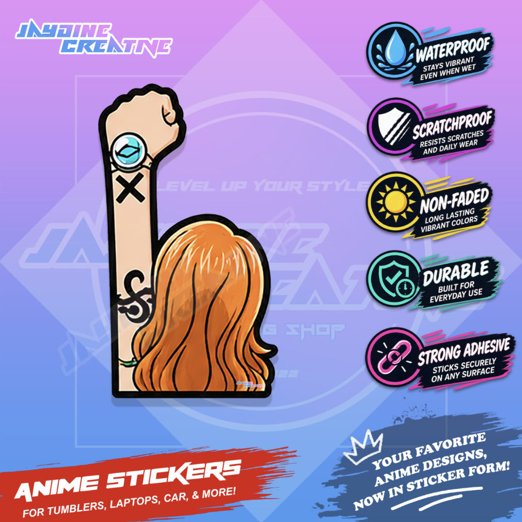One Piece Nakama Fist Up Waterproof Sticker Anime Inspired Sticker