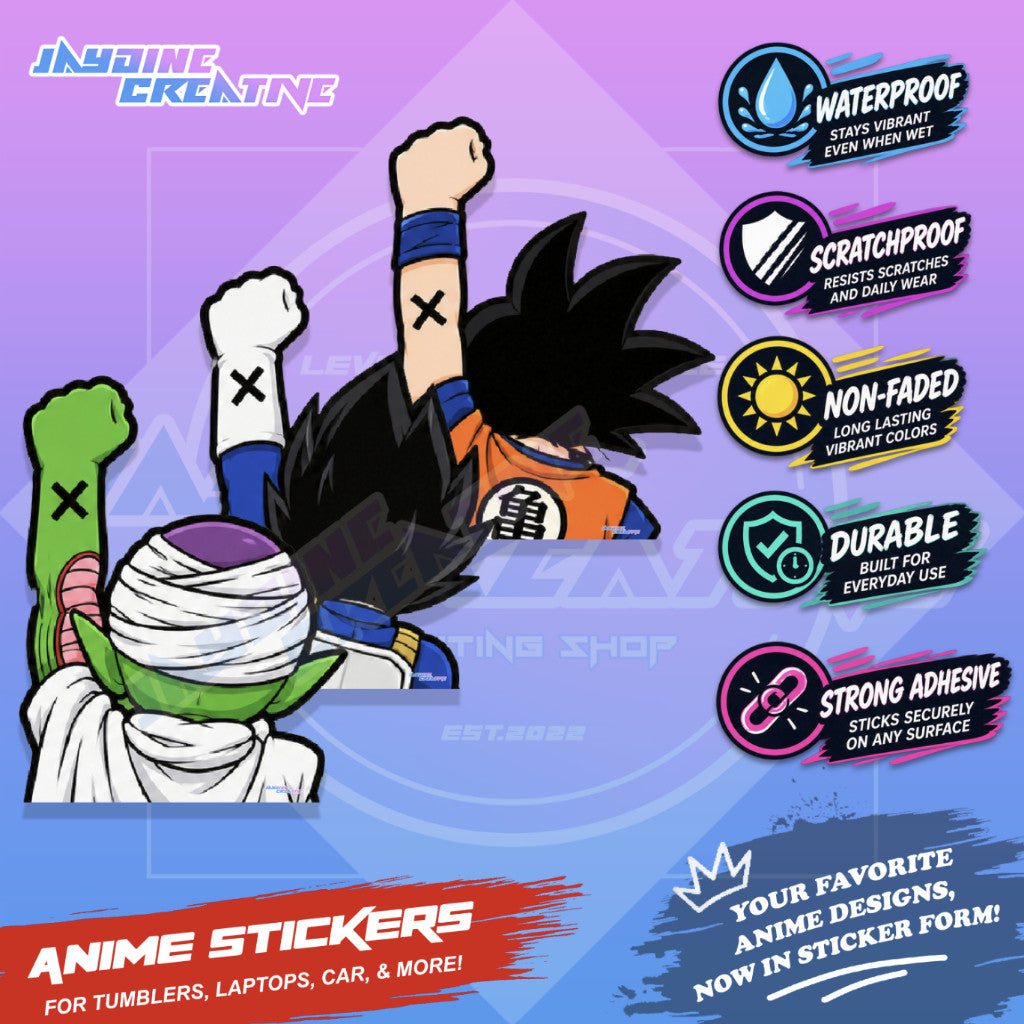 Dragonball Nakama Fist Up Waterproof Sticker Anime Inspired Sticker