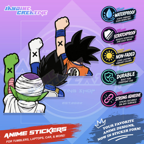 Dragonball Nakama Fist Up Waterproof Sticker Anime Inspired Sticker