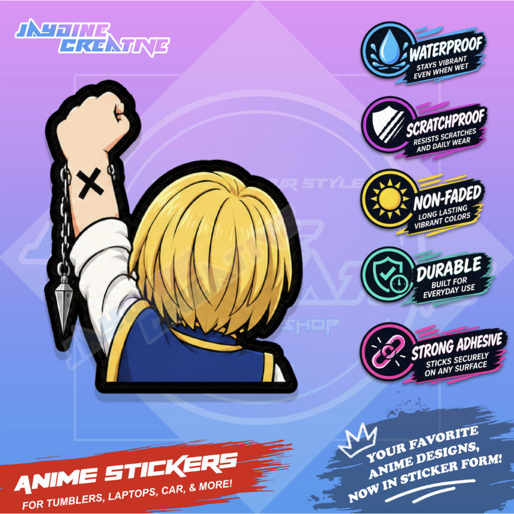 Hunter x Hunter Nakama Fist Up Waterproof Sticker Anime Inspired Sticker