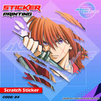 Samurai X Kenshin Inspired Scratch Design Sticker